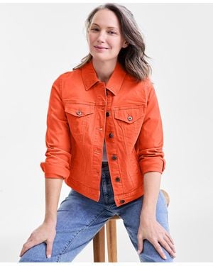 Style & Co. Classic Denim Jacket - Orange