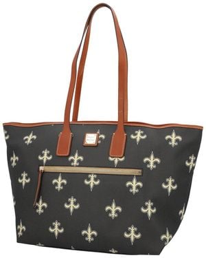 Dooney & Bourke New Orleans Saints Sporty Monogram Large Zip Tote Bag - Black