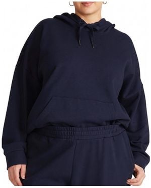 UNIVERSAL STANDARD Plus Size Daydream Plush Fleece-backing Relaxed-fit Hoodie - Blue