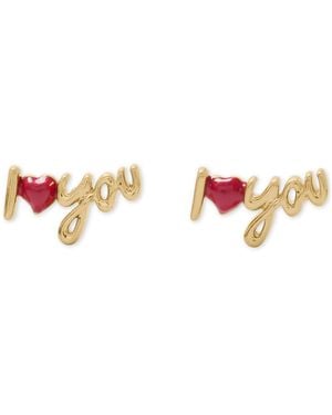 Kate Spade Enamel "i Love You" Stud Earrings - Pink