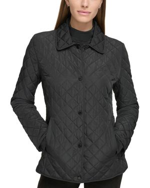 Calvin Klein Collared Quilted Coat - Gray