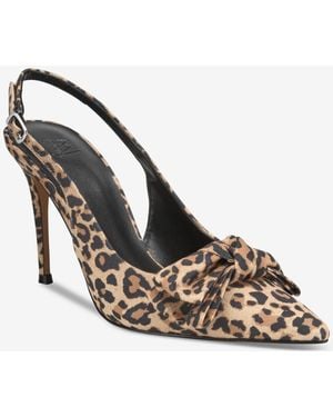 AAJ By Aminah Gemma Bow Slingback Pumps - Metallic