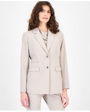 Anne Klein Two-button Structured Stretch Blazer - White