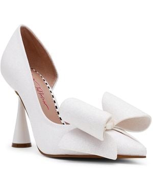 Betsey Johnson Kyliee Embellished Bow Pumps - White