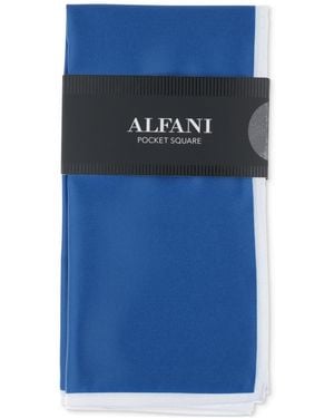 Alfani Twill Border Pocket Square - Blue
