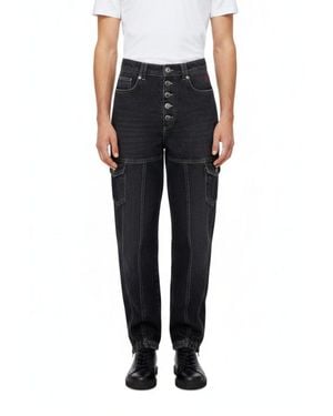 Pcfg Your Itch Zip-detail Cotton Denim Pants - Black