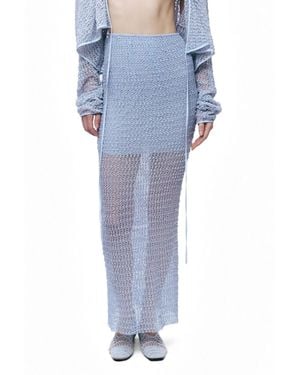 Nocturne Mesh Detail Maxi Skirt - Blue