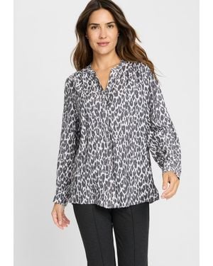 Olsen Leopard Tunic Shirt - Gray