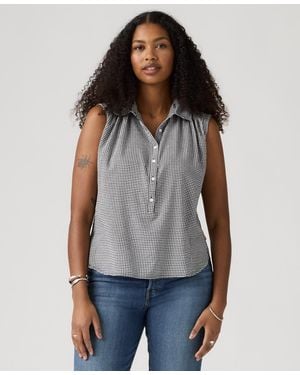 Levi's Point Collar Relaxed-fit Top - Gray