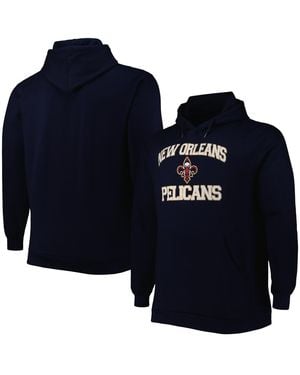Profile New Orleans Pelicans Big And Tall Heart And Soul Pullover Hoodie - Blue