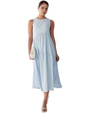 ST MRLO St Marlo Remi Tiered Dress - Blue