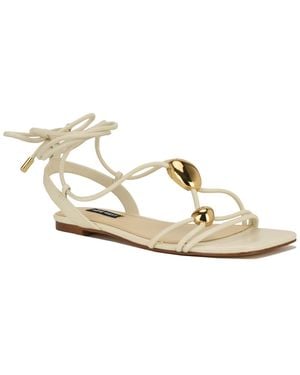 Nine West Niraa Strappy Tie-up Sandals - Metallic