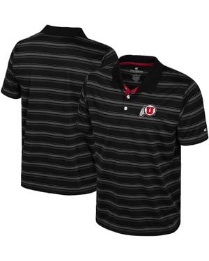 Colosseum Athletics Utah Utes Milk Steak Polo Shirt - Black