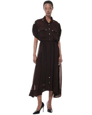 eem Patch Pocket Drawcord Waist Dress - Black