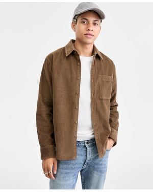Sun & Stone Sun + Stone Long Sleeve Button-front Corduroy Shirt - Brown