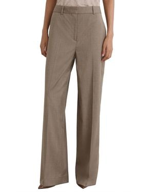 Reiss Adie Wool-blend Wide-leg Pants - Natural