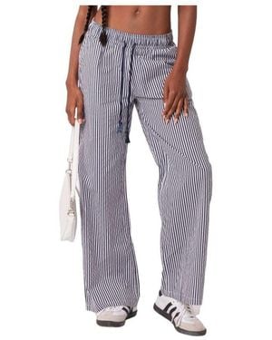 Edikted Seaside Striped Pants - Purple