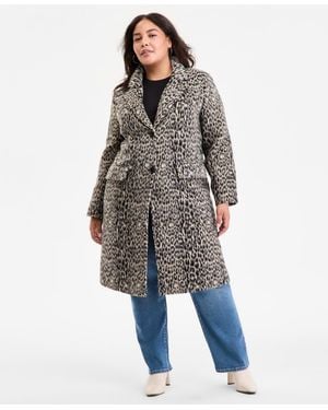 BCBGMAXAZRIA Plus Size Single-breasted Coat - Gray