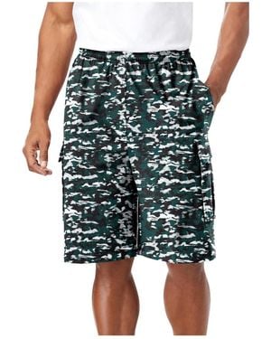 Kingsize Big & Tall Lightweight Jersey Cargo Shorts - Green