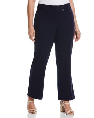 Rafaella Plus Size Curvy Fit Short Length Bootcut Pant - Blue