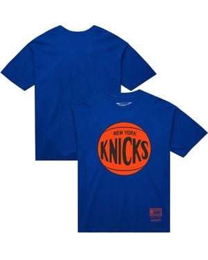 Mitchell & Ness And New York Knicks Hardwood Classics Mvp Logo T-shirt - Blue