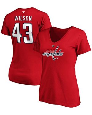 Fanatics Tom Wilson Washington Capitals Authentic Stack Name And Number V-neck T-shirt - Red