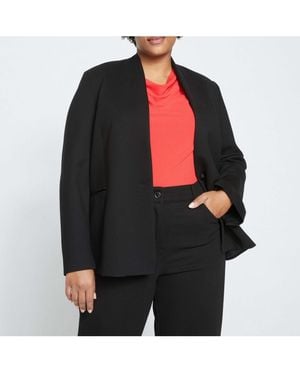 UNIVERSAL STANDARD Lennox Collarless Ponte Blazer - Black