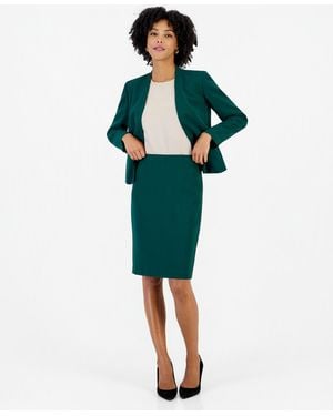 Kasper Cb Zip Slim Pencil High-waisted Knee-length Skirt - Green