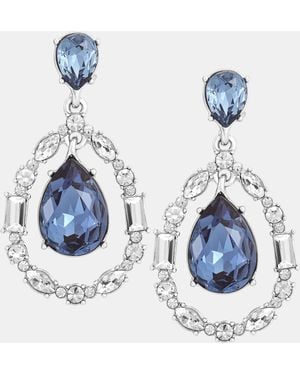 Givenchy Crystal Pear-shape Orbital Drop Earrings - Blue