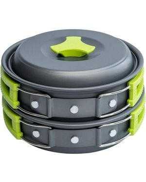 Aofar Camping Cookware Mess Kit For Backpacking Gear – Camping Cooking Set - Green