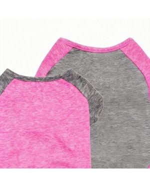 Aronkl 2-pack Lightweight Athletic Dog T-shirt - Pink