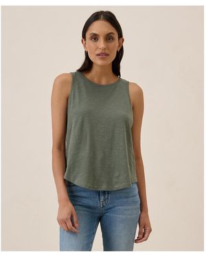 Pact Organic Cotton Featherweight Slub Reversible Tank - Green