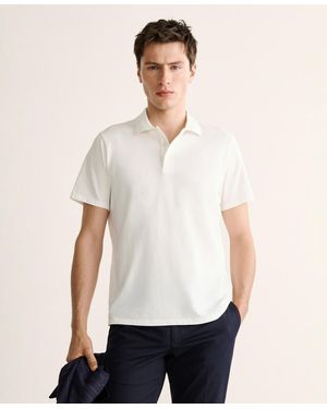 Mango Cotton Fine-knit Polo Shirt - White
