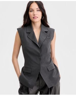 BarIII Sleeveless Structured Vest - Black