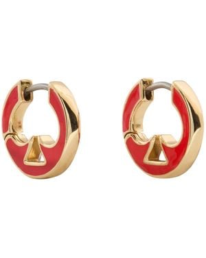 Kate Spade Extra-small Cut Out huggie Hoop Earrings - Red