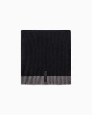 ARMANI EXCHANGE | Cozy Lb Ribbed Color Block Scrf - Black