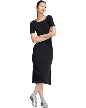 adidas Logo Ribbed Dress - Black