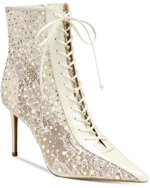 INC International Concepts Hariet Lace-up Booties - Natural