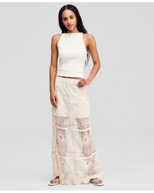 And Now This Soutache Mesh Maxi Skirt - Natural