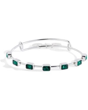 ALEX AND ANI May Birthstone Emerald Cut Bangle - Metallic