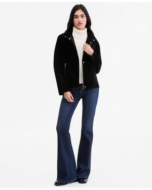 Calvin Klein Suede Zip-up Jacket - Black