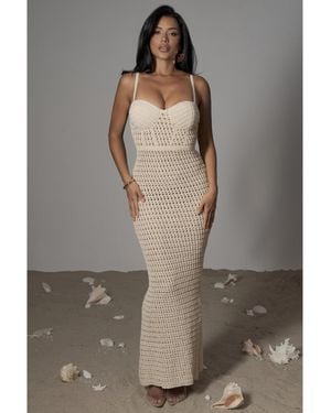 JLUXLABEL Deep Sea Crochet Maxi Dress - Gray