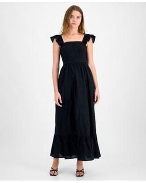 And Now This Now This Cotton Ruffled Strap Swiss Dot Maxi Dress Exclusively At Macys - Black