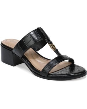 Giani Bernini Almond Toe Stacked Heel Sandals - Black