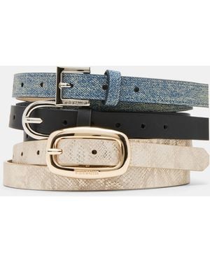 Steve Madden 3-pc. Faux-leather Belt Set - Multicolor