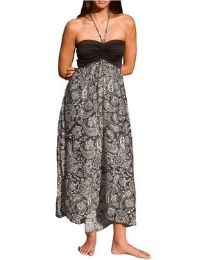 CUPSHE Fireworks Tropical Maxi Beach Dress - Gray