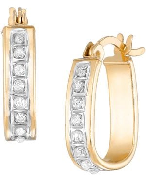 Macy's Diamond Accent Hoop Earrings (0.01 Ct. T.w. - Metallic
