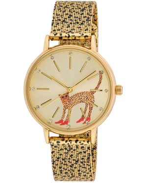 Kendra Dandy Quartz Bouffants And Broken Hearts -tone And Black Mesh Alloy Watch 36mm - Metallic