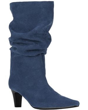 Jeffrey Campbell Trixxie Kitten Heel Stovepipe Knee High Boots - Blue