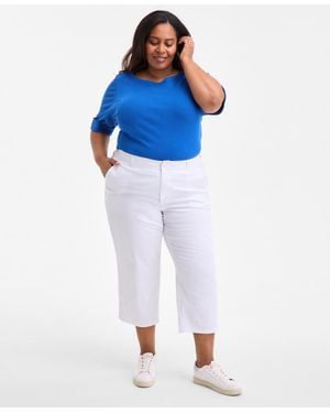 Style & Co. Plus Size Comfort Capri Pants - Blue
